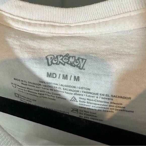 Pokemon Pikachu Portrait Pink and Yellow Graphic Tee in White - Picture 3 of 4